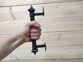 Hand Forged Barn Door Handle: Rustic Medieval Style
