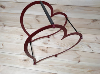 Heart Firewood Rack: Handmade Metal Log Holder