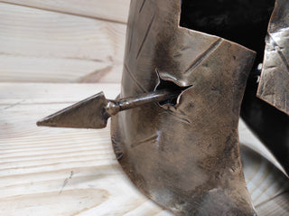 Handmade Spartan Helmet Axe Holder: Metal Axe Stand