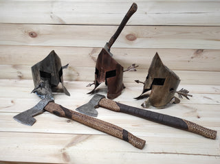 Spartan helmet, axe stand, axe holder, handmade helmet, metal helmet,iron axe holder