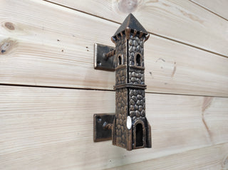 Hand Forged Iron Castle Door Handle: Medieval Barn Decor