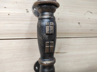 Hand Forged Iron Castle Door Handle: Rustic Barn Decor