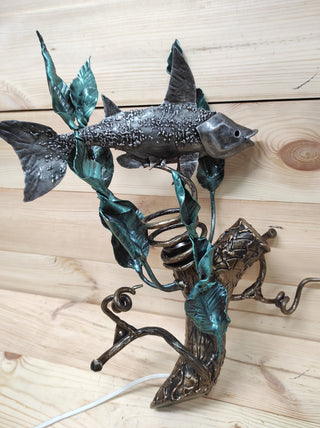 Fish sconce, Sea lamp, gift for fisherman, night light, wall sconce fish