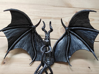Hand Forged Dragon Wall Lamp: Medieval Viking Decor