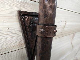 Hand Forged Wrought Iron Wall Sconce: Viking Medieval Torch