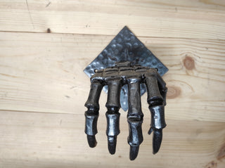 Hand Forged Skeleton Hand Door Pull: Gothic Halloween Decor