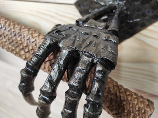 Skeleton Hands Axe Wall Mount: Handmade Iron Axe Holder