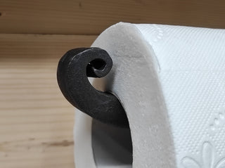 Forged Double Toilet Paper Holder with Shelf Mounting