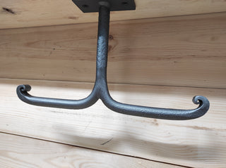 Forged Double Toilet Paper Holder with Shelf Mounting