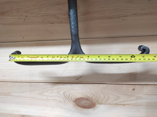 Forged Double Toilet Paper Holder with Shelf Mounting