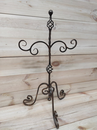 Hand Forged Fireplace Tools Set: Bronze Finish, 4 Piece with Stand