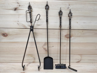 Forged fireplace tools set, Fireplace poker, Fireplace Tongs, Shovel, Broom, Hand Forged, Fireplace Gift, Fireplace Tool, Fire Poker