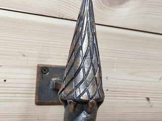 Hand Forged Iron Castle Door Handle: Medieval Barn Decor