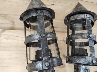 Handmade Medieval Viking Torch: Outdoor Double Wall Sconce