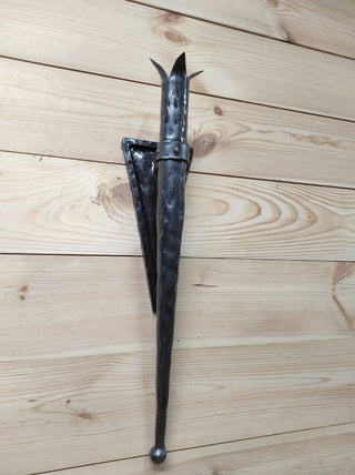 Handmade Forged Iron Wall Sconce Candle Holder: Medieval Style