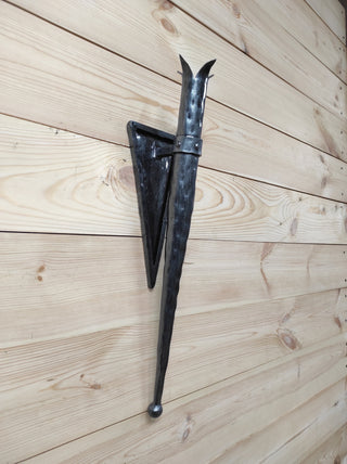 Handmade Forged Iron Wall Sconce Candle Holder: Medieval Style