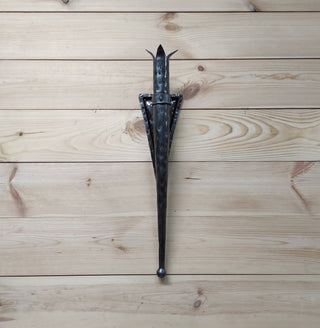 Handmade Forged Iron Wall Sconce Candle Holder: Medieval Style