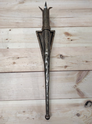 Handmade Forged Iron Candle Holder: Medieval Wall Sconce