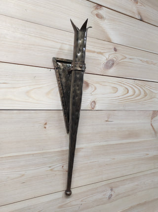 Handmade Forged Iron Candle Holder: Medieval Wall Sconce
