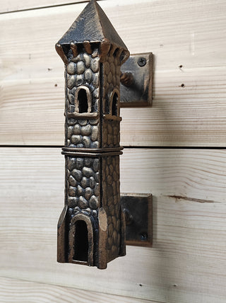 Hand Forged Iron Castle Door Handle: Medieval Barn Decor