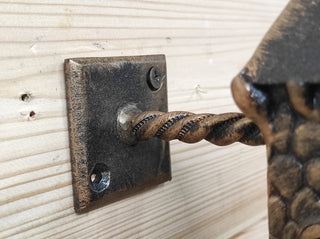 Hand Forged Iron Castle Door Handle: Medieval Barn Decor