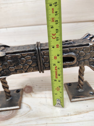 Hand Forged Iron Castle Door Handle: Medieval Barn Decor