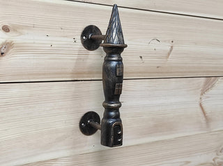 Hand Forged Iron Castle Door Handle: Rustic Barn Decor