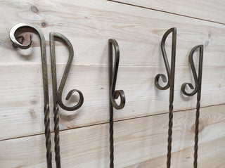 Hand Forged Bronze Fireplace Tools Set with Stand