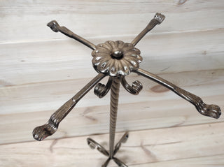 Hand Forged Fireplace Tools Set: Bronze Finish, 4 Piece with Stand