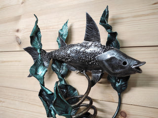 Handmade Forged Fish Wall Sconce: Sea Night Light