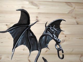 Hand Forged Dragon Wall Lamp: Medieval Viking Decor