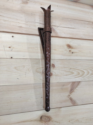 Hand Forged Wrought Iron Wall Sconce: Viking Medieval Torch