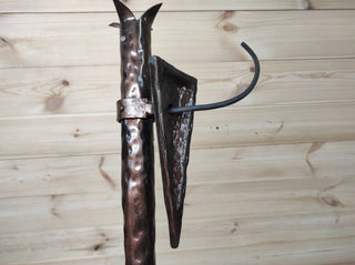 Hand Forged Wrought Iron Wall Sconce: Viking Medieval Torch