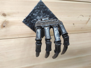 Hand Forged Skeleton Hand Door Pull: Gothic Halloween Decor