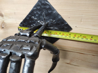 Hand Forged Skeleton Hand Door Pull: Gothic Halloween Decor