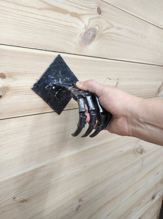 Hand Forged Skeleton Hand Door Pull: Gothic Halloween Decor