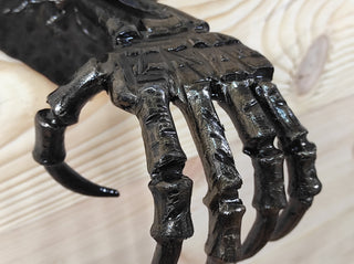 Skeleton Hands Axe Wall Mount: Handmade Iron Axe Holder