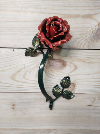 Door handle, metal handle, Rose, Flower door handle