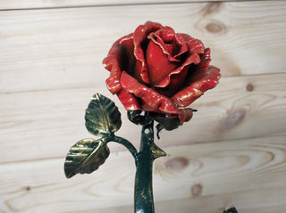 Hand Forged Rose Flower Door Handle - Metal Iron Hardware