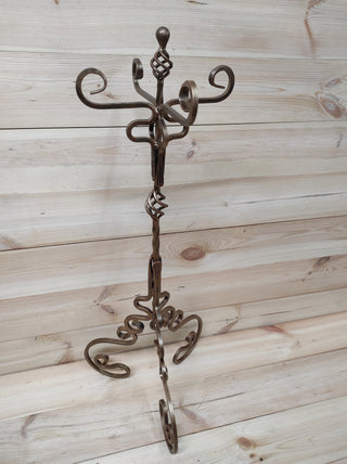 Hand Forged Bronze Fireplace Tools Set with Stand