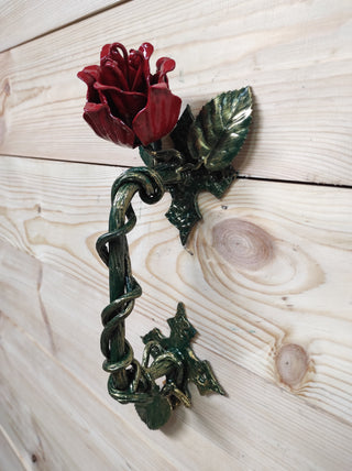 Door handle, metal handle, Rose, Flower door handle