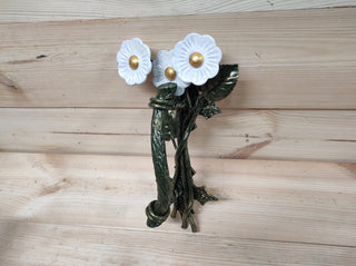Hand Forged Daisy Door Handle: Metal Flower Handle