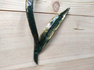 Hand Forged Tulip Door Handle: Metal Flower Handle (11.81")