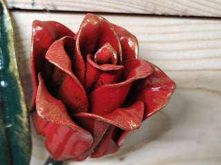 Hand Forged Tulip Door Handle: Metal Flower Handle (11.81")