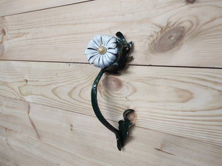 Hand Forged Daisy Door Handle: Metal Flower Handle