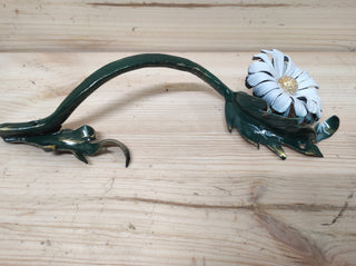 Hand Forged Daisy Door Handle: Metal Flower Handle
