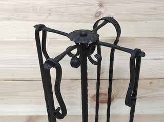 Forged fireplace tools set, fireplace poker, fireplace tongs, shovel, broom, floor stand, hand forged, fireplace gift