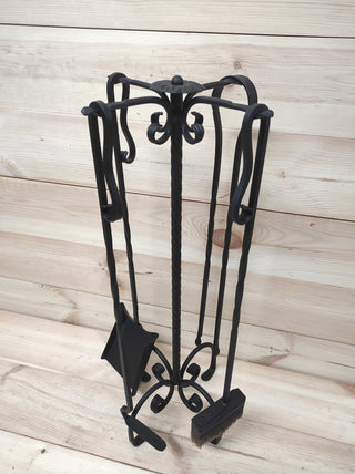 Hand Forged Fireplace Tools Set with Stand