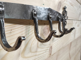 Handmade Stainless Steel Hallway Hanger: Forged Metal Coat Rack