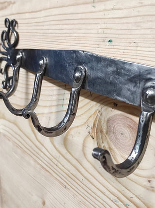 Handmade Stainless Steel Hallway Hanger: Forged Metal Coat Rack